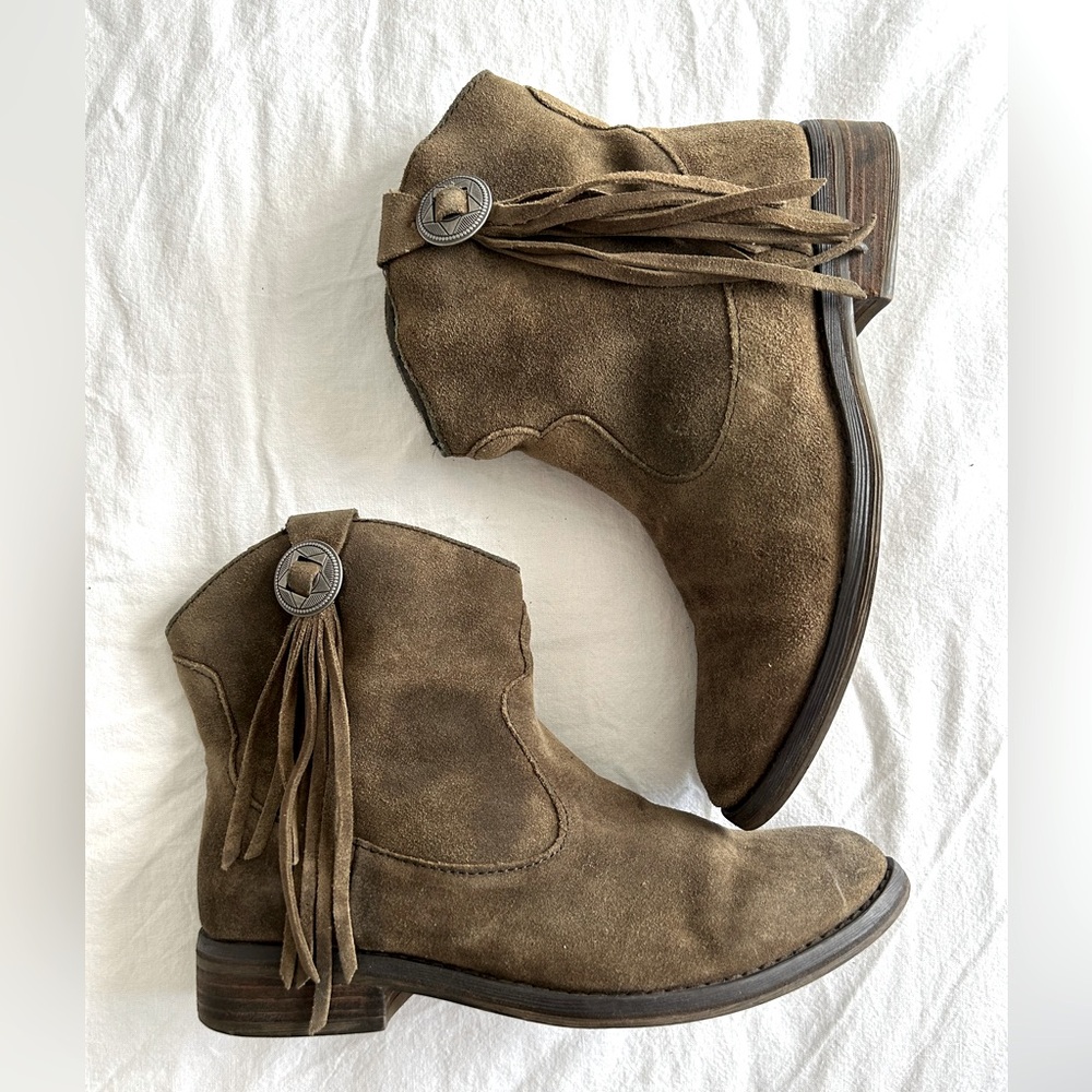 RALPH LAUREN DENIM & SUPPLY AUBRIE CONCHO-TASSEL WOMEN BLACK ANKLE BOOT